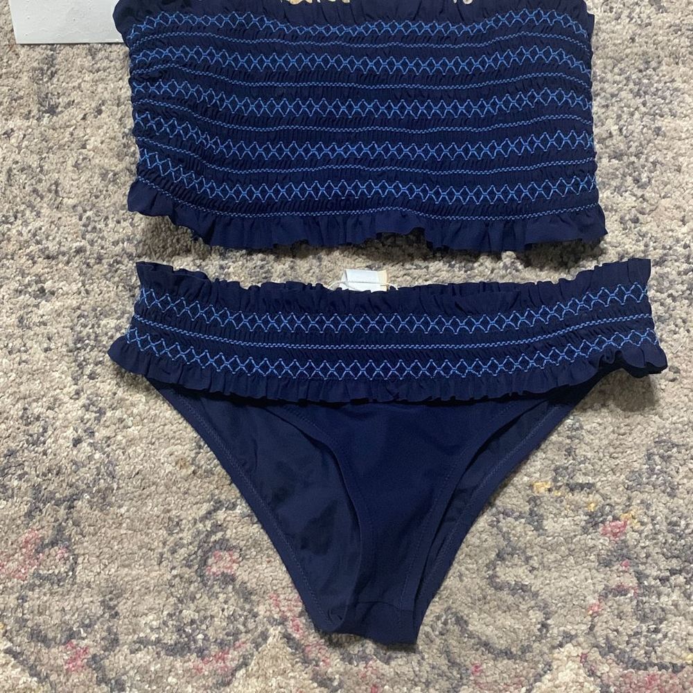 New. Tory Burch black smocked bikini set. Normally $236 XS - Picture 2 of 11